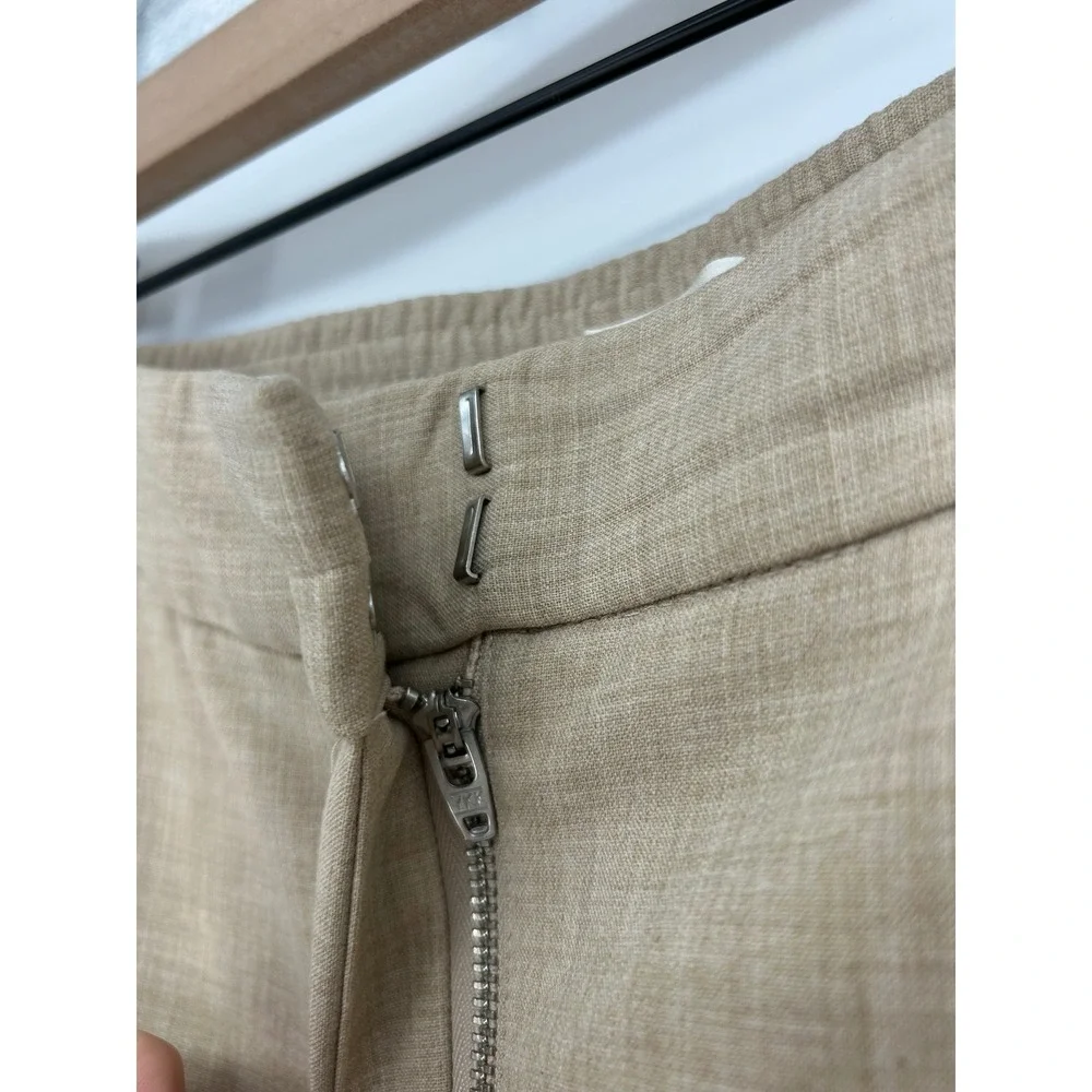 Wilfred Alanya Pant Stretch Suiting High-rise Wide-leg Pant-Heather Oat Beige-12 - Picture 7 of 12